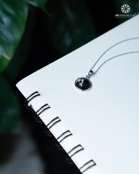 Mặt Dây Chuyền Thạch Anh Ưu Linh Xanh - Bạc 950 Phủ Bạch Kim (chưa kèm dây đeo)