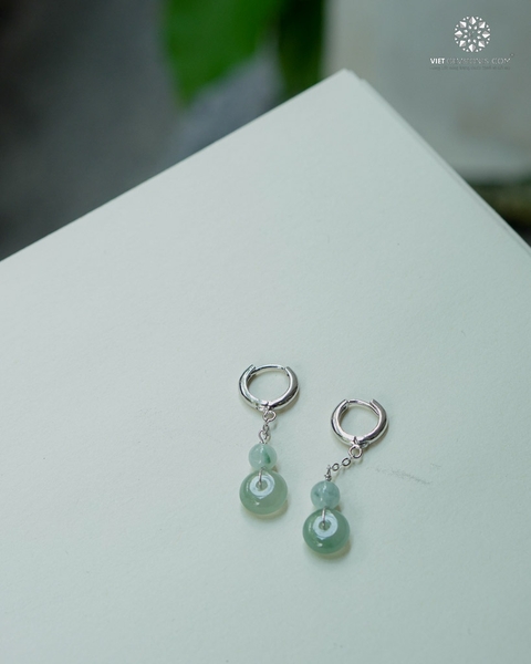 Bông Tai Đồng Điếu Cẩm Thạch - Jadeite