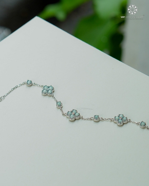 Lắc Tay Cỏ 4 Lá Cẩm Thạch Lam Ngọc - Jadeite