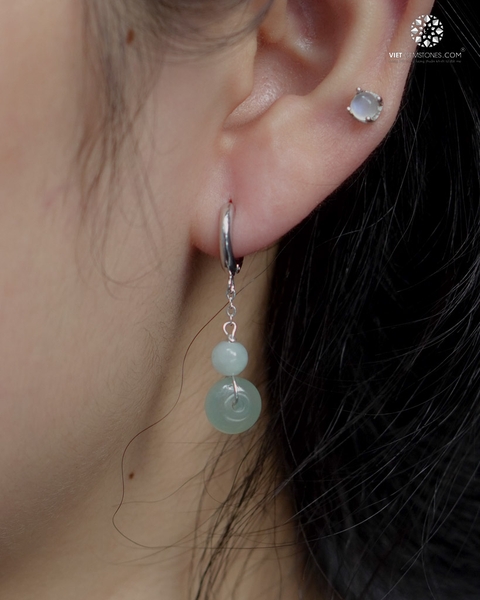 Bông Tai Đồng Điếu Cẩm Thạch - Jadeite
