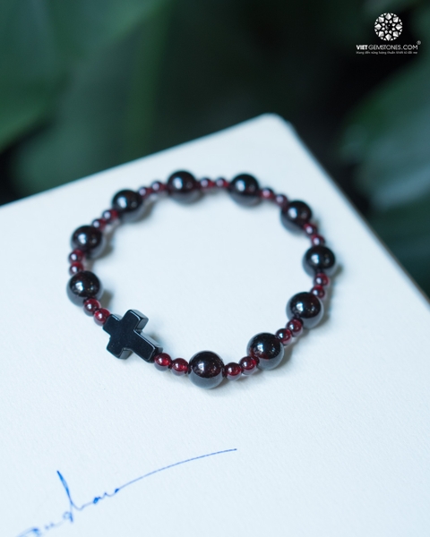 Chuỗi Mân Côi Ngọc Hồng Lựu - Garnet 08mm