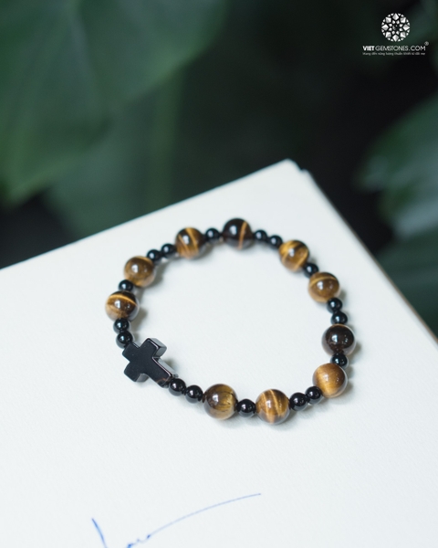 Chuỗi Mân Côi Đá Mắt Hổ Vàng 08mm