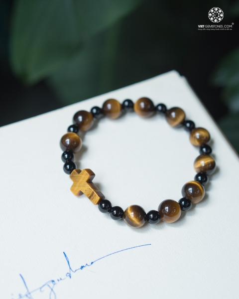 Vòng Chuỗi Mân Côi đá Mắt Hổ Vàng 10mm