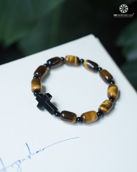 Chuỗi Mân Côi Lu Thống Đá Mắt Hổ Vàng Tự Nhiên 10mm