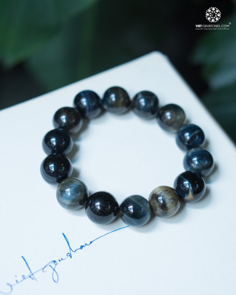 Vòng Tay Đá Mắt Hổ Xanh 14mm