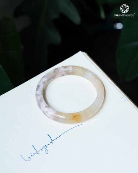 Vòng Nguyên Khối Mã Não Anh Đào bản hẹ