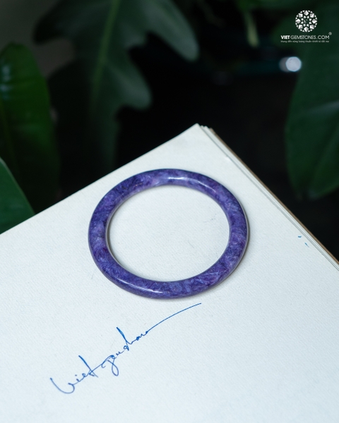 Vòng Nguyên Khối Đá Mắt Rồng - Charoite