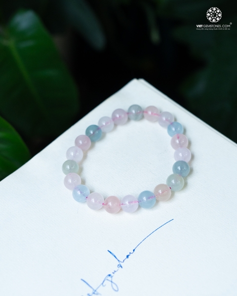 Vòng Tay Đá Beryl Đa Sắc 9mm