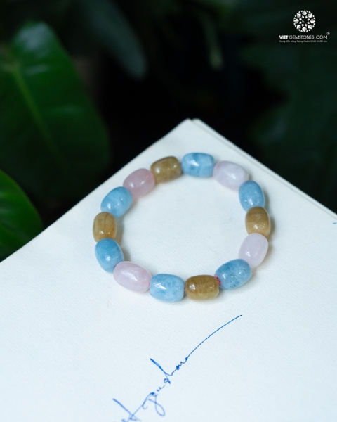 Vòng Tay Lu Thống Đá Beryl Đa Sắc