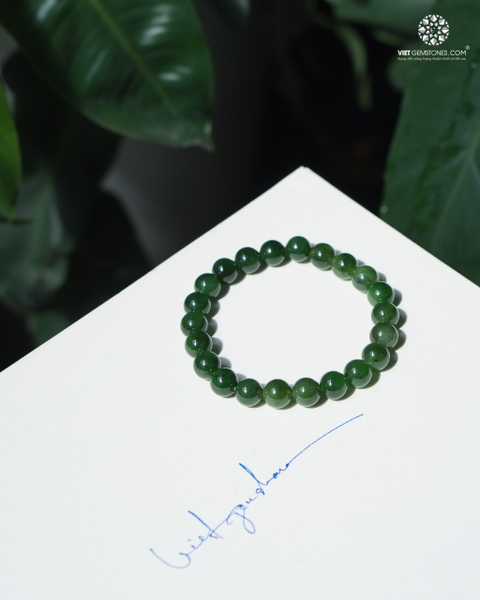 Vòng tay Ngọc bích - Nephrite 08mm
