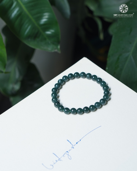 Vòng tay Cẩm Thạch Lam Dầu Đậm 6mm