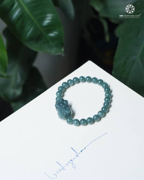 Vòng tay Cẩm Thạch Tỳ Hưu Lam Dầu 6mm