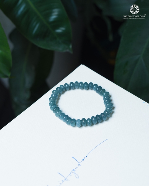 Vòng Tay Jadeite Lam Ngọc Kiểu Bánh Xe Thanh Lịch