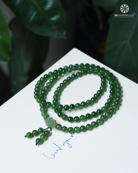 Chuỗi 108 hạt Ngọc bích 6mm Canada tự nhiên