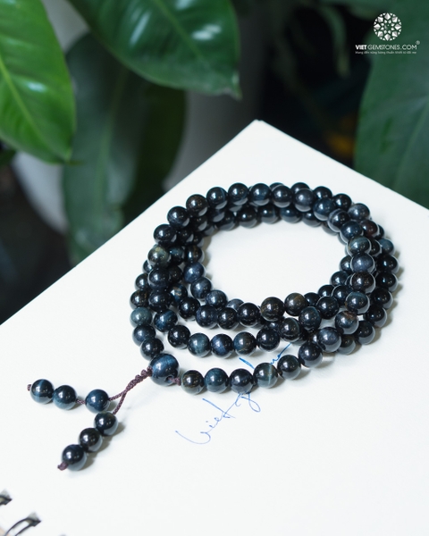 Chuỗi 108 Hạt Đá Mắt Hổ Xanh (Tiger's Eye) 6mm