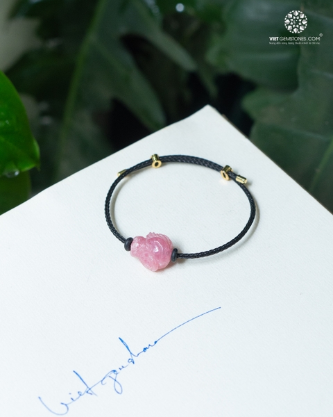 Vòng tay dây cab Hồ Ly đá Đào Hoa