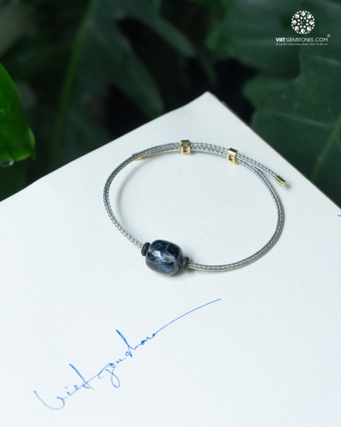 Vòng tay dây cab Lu Thống đá Giông Tố Pietersite