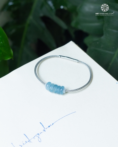 Vòng tay ngũ điếu Hải Lam Ngọc - Aquamarine