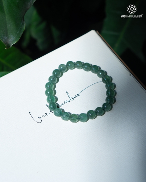 Vòng tay Thạch anh dâu xanh (Aventurine) 08mm