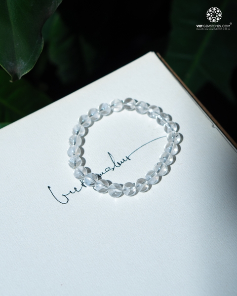Vòng tay Thạch Anh Ưu Linh Trắng 08mm