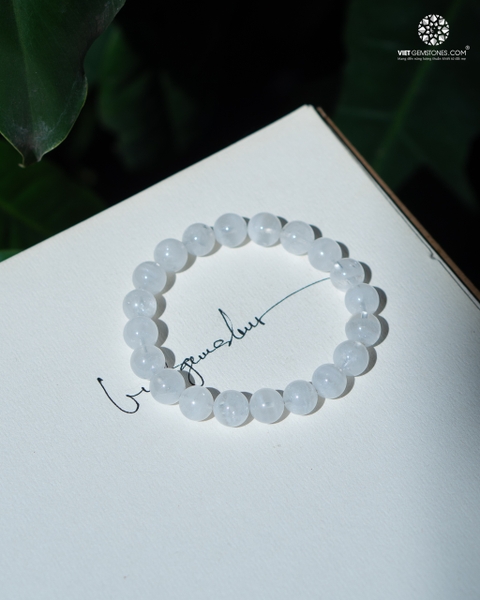 Vòng tay Thạch Anh Ưu Linh Trắng 10mm