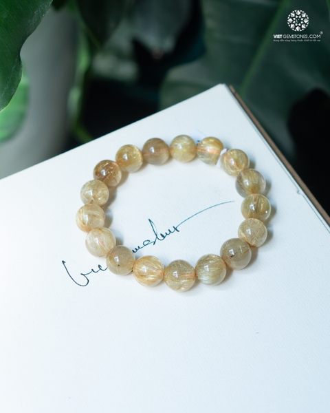 Vòng Tay Thạch Anh Tóc Vàng - Gold Rutilated Quartz 10mm
