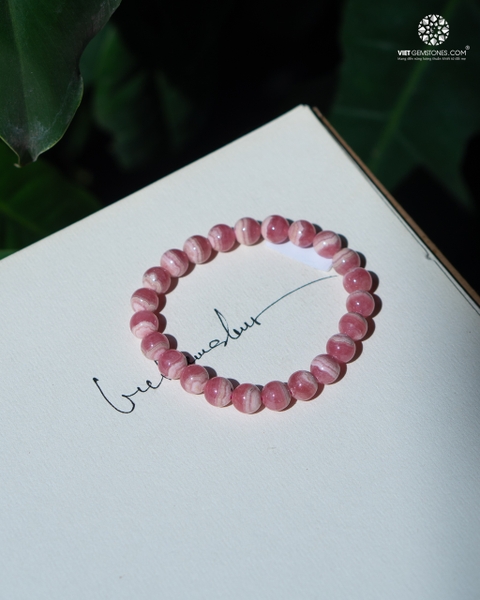 Vòng Tay Đá Đào Hoa - Rhodochrosite