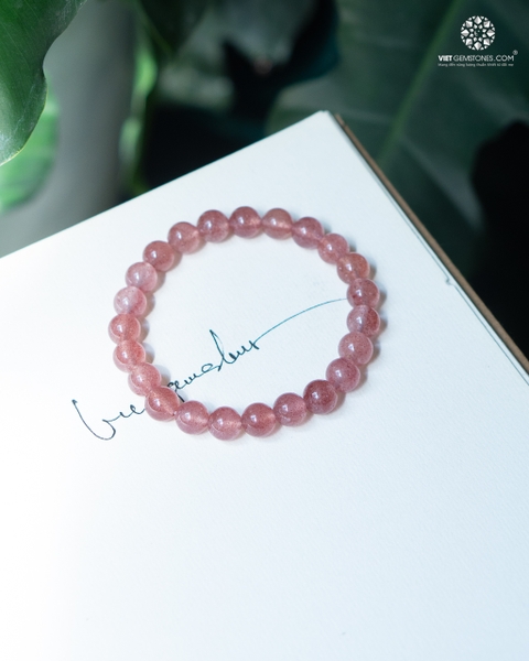 Vòng Tay Thạch Anh Dâu 10mm