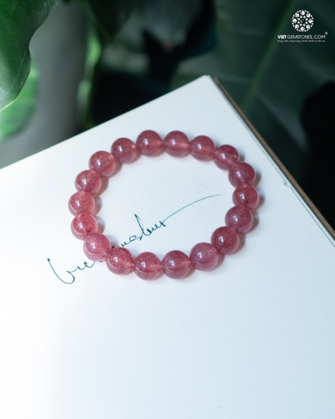 Vòng Tay Thạch Anh Dâu 11mm