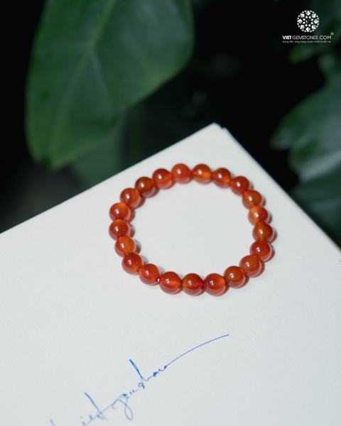 Vòng tay Mã não đỏ 08mm - Red Agate