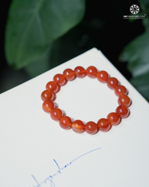 Vòng tay Mã não đỏ size 10mm - Red Agate