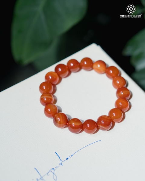 Vòng tay Mã não đỏ 12mm - Red Agate