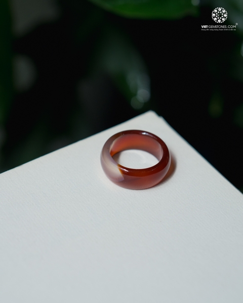 Nhẫn nguyên khối Mã Não Đỏ size Nam