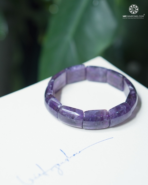 Vòng bản lớn thạch anh tím đậm