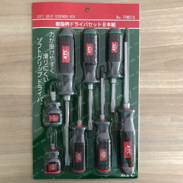 Bộ tô vít đóng 8 cây cán nhựa cứng KTC TPMD18 JAPAN