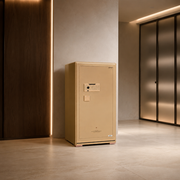 Két sắt đồng hồ thông minh AIPU ZR-100VI-G-W vân tay nhập khẩu màu gold cao 1m