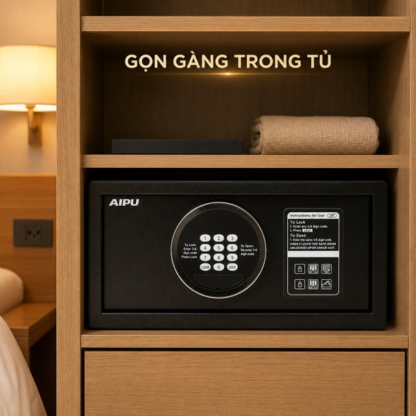 Két sắt mini khách sạn nhập khẩu AIPU HS20 cao cấp khóa tự động