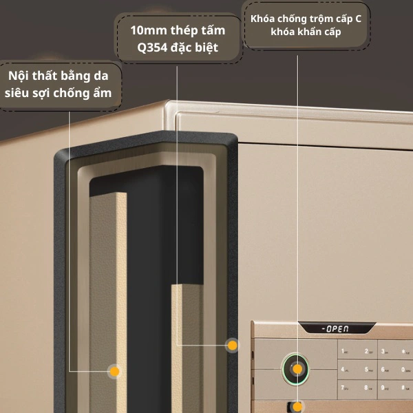 Két sắt vân tay nhập khẩu Aipu ZR-80VI thông minh báo động APP