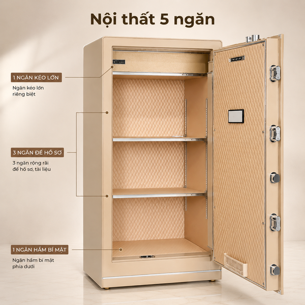 Két sắt thông minh AIPU LZII-150G nhập khẩu báo động khi di chuyển to cỡ lớn