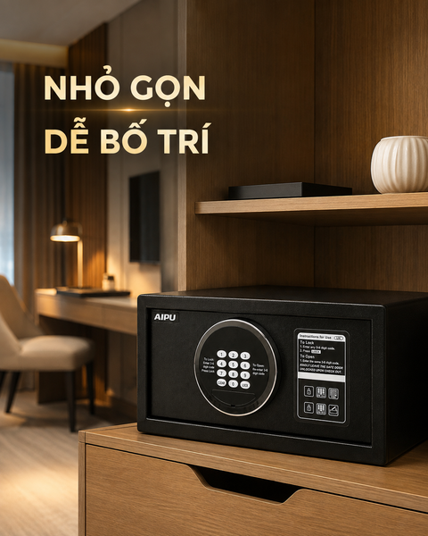 Két sắt mini khách sạn nhập khẩu AIPU HS20 cao cấp khóa tự động