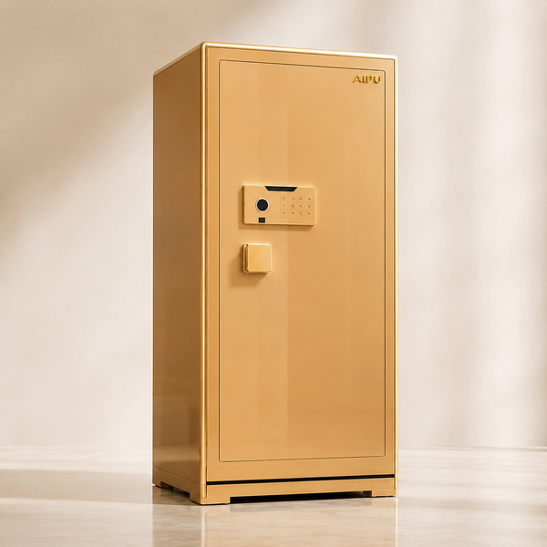 Két sắt thông minh AIPU ZR-150VI-G-W bản đồng hồ nhập khẩu báo động điện thoại màu gold