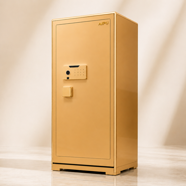 Két sắt thông minh AIPU ZR-150VI-G-W bản đồng hồ nhập khẩu báo động điện thoại màu gold