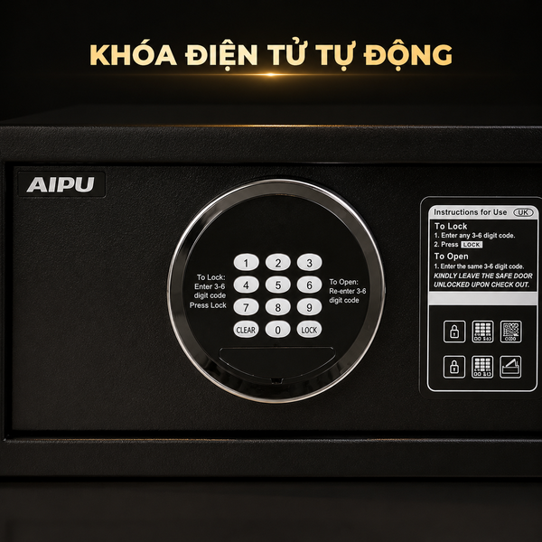 Két sắt mini khách sạn nhập khẩu AIPU HS20 cao cấp khóa tự động