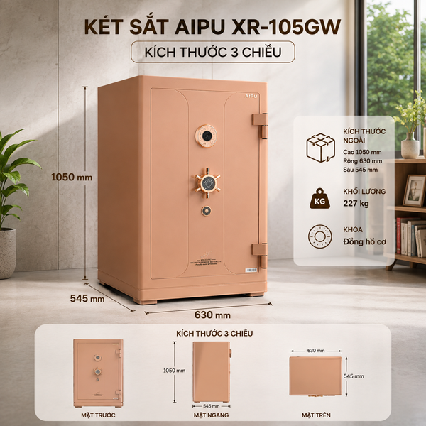 Két sắt nhập khẩu Aipu XR-105GW đồng hồ chống cháy thông minh báo động