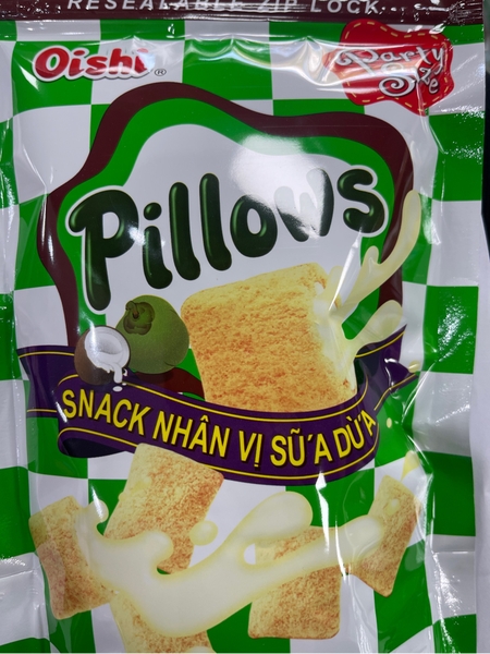 Snack Oishi Nhân Kem Pillows Vị Sữa Dừa