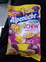 Kẹo dẻo mềm Alpenliebe 2 chew hương chanh dây hạt chia gói 84g