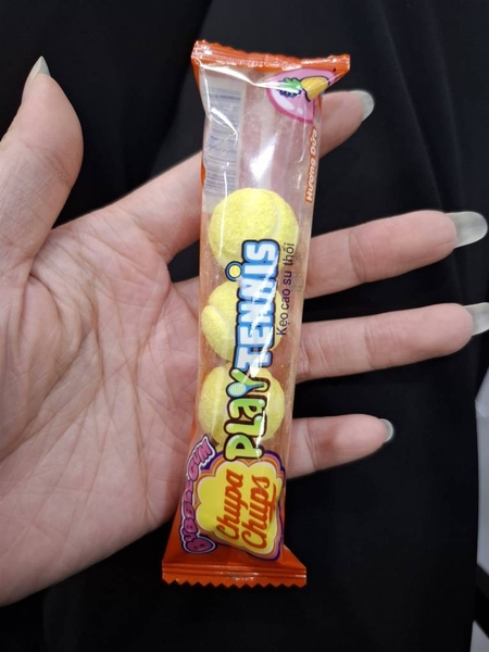 Kẹo cao su thổi Chupa chups play tennis hương dứa 18g