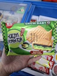 Bánh kem cá snow baby vị matcha trân châu