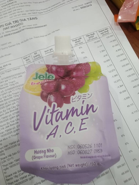 Nước Ép Trái Cây Thạch Jele Hương Nho 150g
