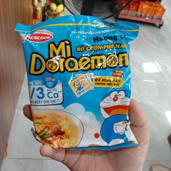 mì Doraemon bò cuộn phô mai